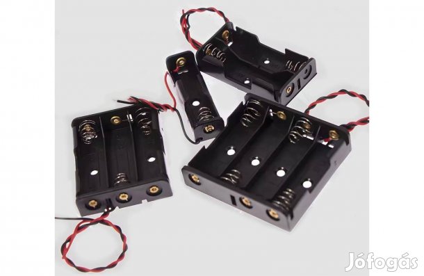 Elemtartó AA elemhez - 4 db elem akku tartó együtt