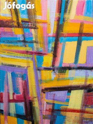 Éles Bulcsú - Cirkusz I. (2021, akril-vászon, 80×60 cm)