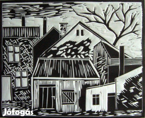 Éles Bulcsú - Debrecen (2013, linómetszet, 225×280 mm)