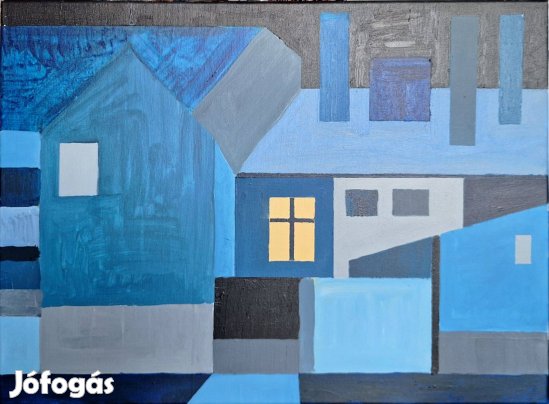 Éles Bulcsú - Fény az éjszakában (2024, akril, vászon, 50×70 cm)