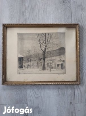 Élesdy István: Köd Jelzett, gyűjtői rézkarc