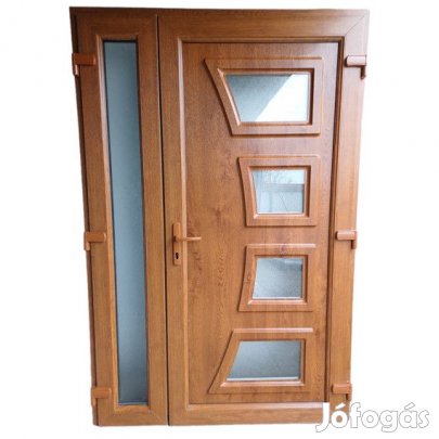 Eliza -2- Műanyag bejárati ajtó / 138x208 / Aranytölgy / NYITHATÓ OLD