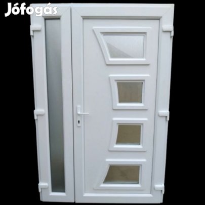 Eliza - Műanyag bejárati ajtó / FEHÉR / 138x208 / NYITHATÓ OLDALLAL -