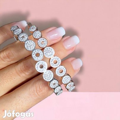 Elle ezüst színű ovális nemesacél merev karkötő