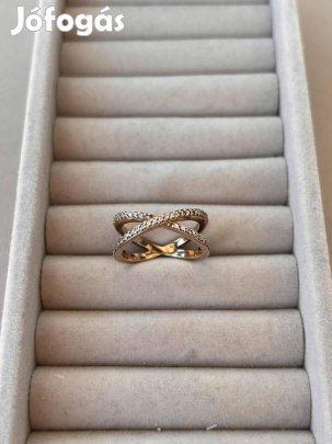 Elli ezüst gyűrű rózsarany színben (56-os méretű)
