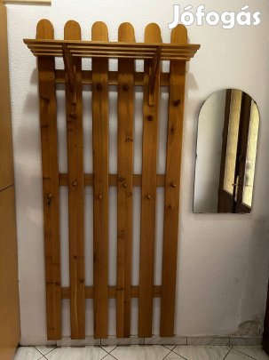 Előszoba fal fogas tömör tölgy