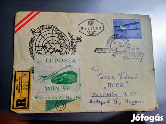 Első napos LU Posta Bécs 1961 május 14-21 kiállítás