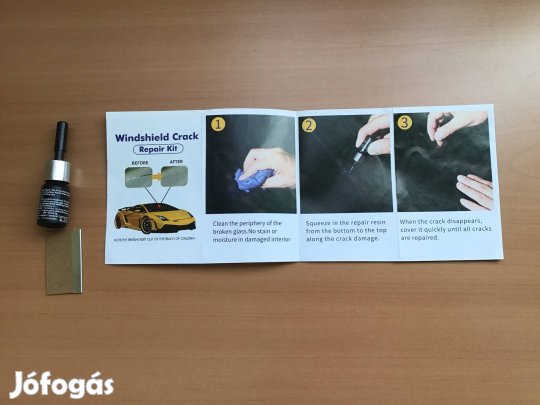 Első szélvédő javító készlet repedt üveghez, autóhoz