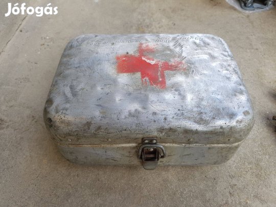 Elsősegély doboz csatos aluminium Retró régi Kiváló ajándék Veterán au