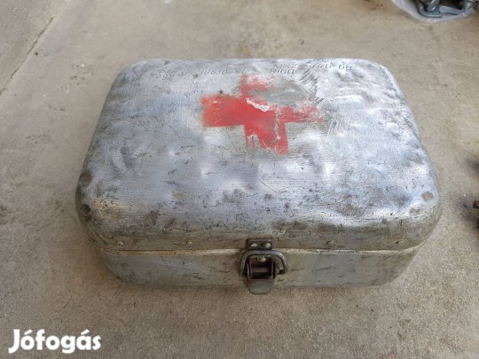 Elsősegély doboz csatos aluminium Retró régi Kiváló ajándék Veterán au