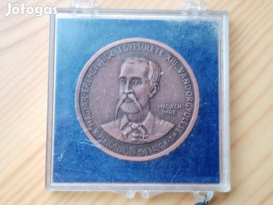Ember Tragédiája Madách Imre bronz érem eredeti dobozában