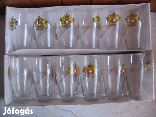 Emblémás söröspoharak, 12 + 6 darabos szett