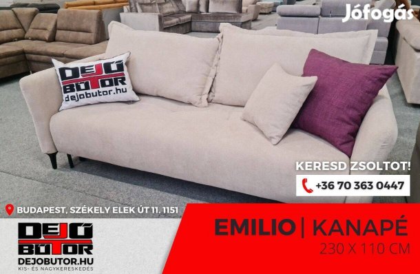 Emilió bézs rugós kanapé ülőgarnitúra 230x110 cm ágyazható