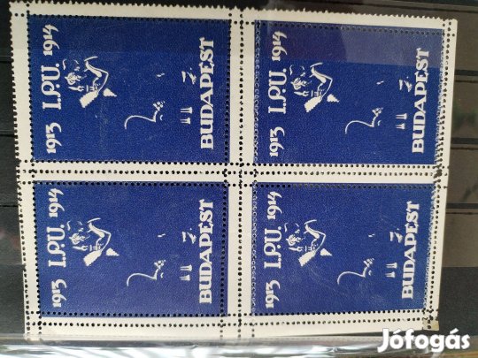 Emlékbélyeg 1913-1914 I.P.U. Budapest 4-es tömben