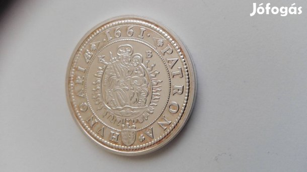 Emlékérem Ezüstözött 1661-es XV krajcáros szép db