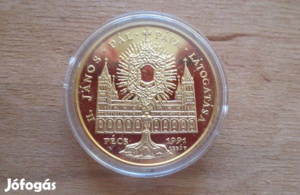 Emlékérem PP (II. János Pál, 1991, Pécs) eladó