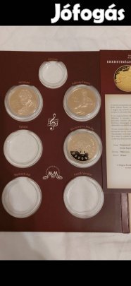 Emlékérmék ,24 k aranyozott érmék 17 db Eredetiség igazolásokkal