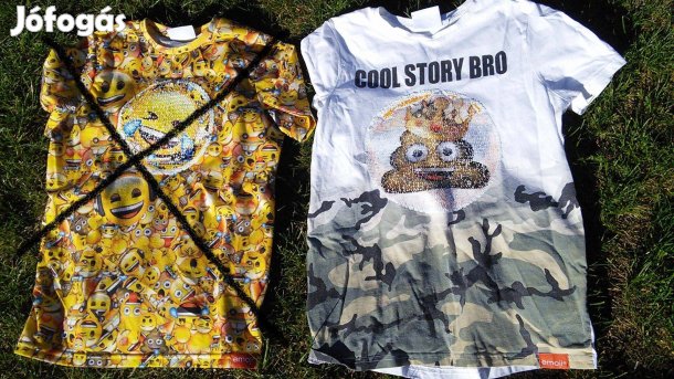 Emoji gyerek póló 146/152 átfordítható flitter flitteres