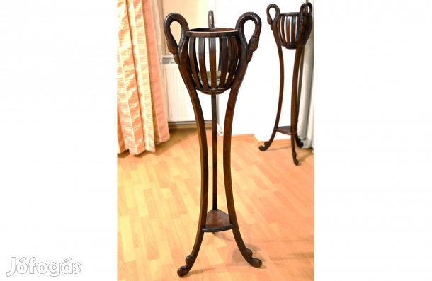 Émpire hattyúfejes virágtartó állvány, elegáns, antik