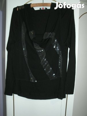 Enjoy 2XL fekete felső, elől dupla