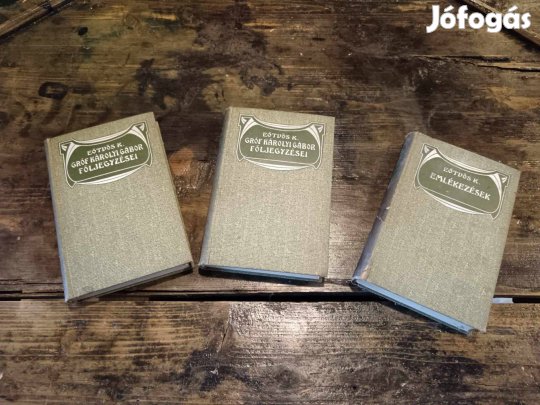 Eötvös Károly munkái, 3 köny az író munkáiból, 2 mű három kötetben