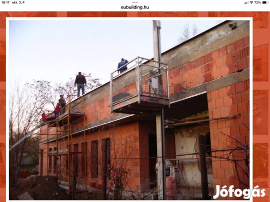 Építési felvonó,egyenespályás felvonó