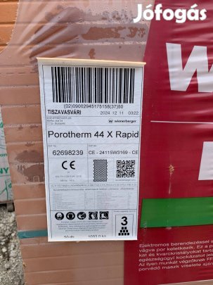 Építkezésből megmaradt Porotherm téglák eladók