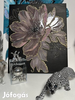 Epoxy díszítésű festmény, minőségi feszitett vásznon 50x60 cm