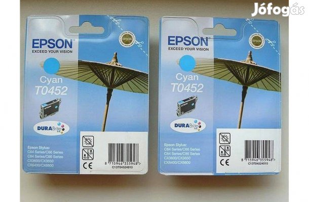 Epson T0452 kék; T04524010 ; Epson eredeti tintapatron = 2.540.-Ft