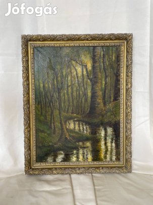 Erdei patak festmény gyönyörű keretben