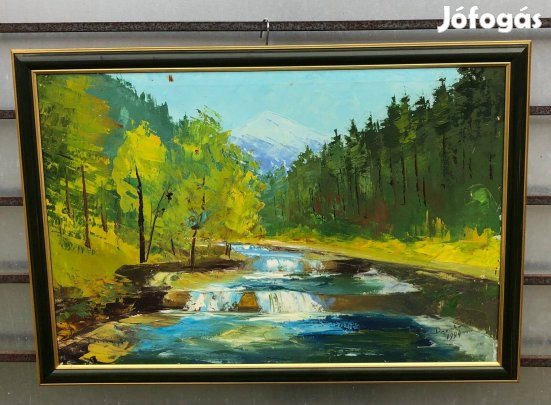 Erdei patak festmény jelzett