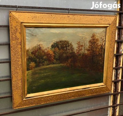 Erdei tájkép festmény aranykeretes