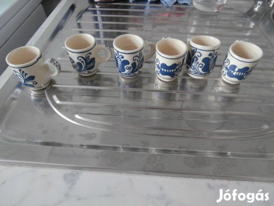 Erdélyi korondi 6db feles pohár kitűnő állapot