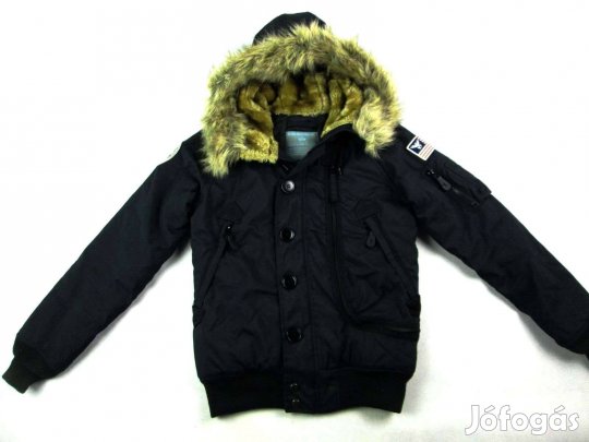 Eredeti Alpha Industries (XS) Női Éjsötétkék Fekete Kapucnis Télikabát
