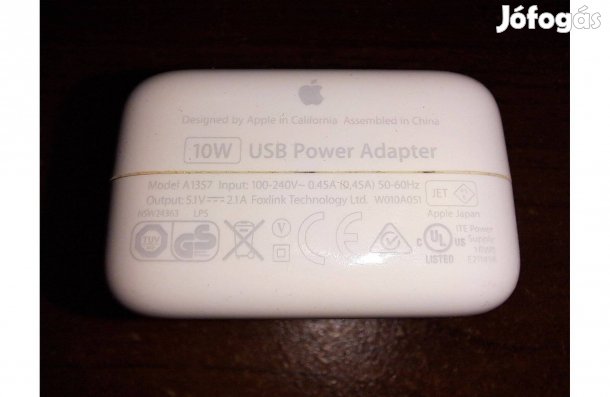 Eredeti Apple 10W A1357 (USB-A) gyorstöltő + adapterek