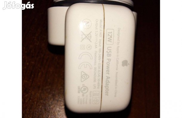 Eredeti Apple 12W A1401 (MD836) USB-A töltő/mobiltöltő + adapterek