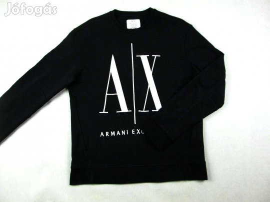 Eredeti Armani Exchange (S) Elegáns Hosszú Ujjú Fekete Férfi Pulóver