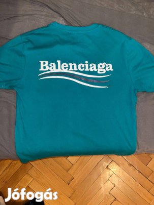 Eredeti Balenciaga férfi póló M méret, mintzöld, jó állapot