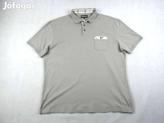 Eredeti Barbour (3XL) Rövid Ujjú Férfi Bézs Galléros Póló