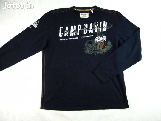 Eredeti CAMP David (2XL) Hosszú Ujjú Férfi Sötétkék Vékony Pulóver