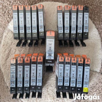 Eredeti Canon CLI-571 fekete, Canon CLI-571 sárga, PGI-570 tintapatron