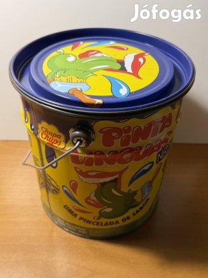 Eredeti Chupa Chups üres fém doboz Magic Box dizájnnal, füllel