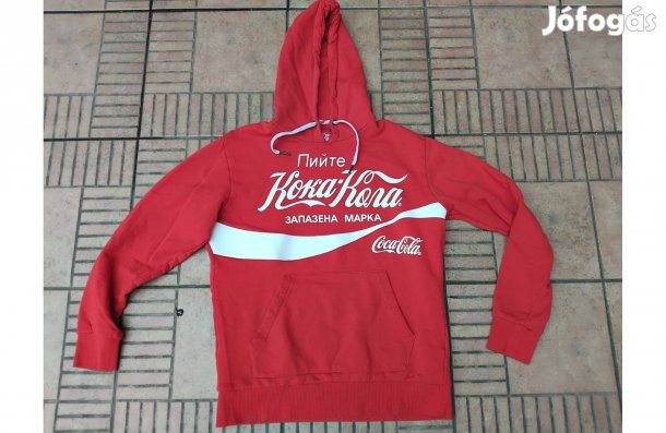 Eredeti Coca cola cirill betűs kapucnis pulóver L