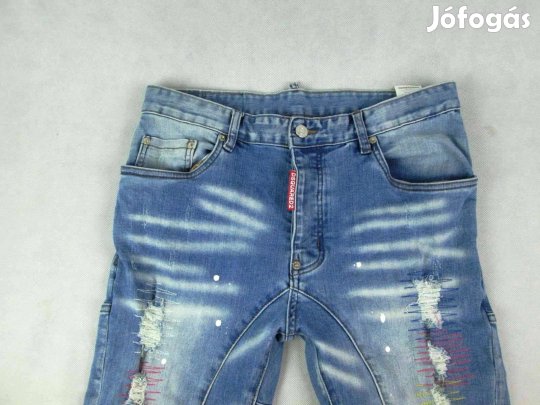 Eredeti Dsquared2 (W32 - 48) Férfi Koptatott Dizájn Sztreccses Farmer