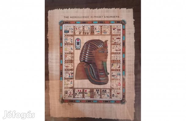 Eredeti Egyiptomi papirusz kép 43 x 34 cm - Új