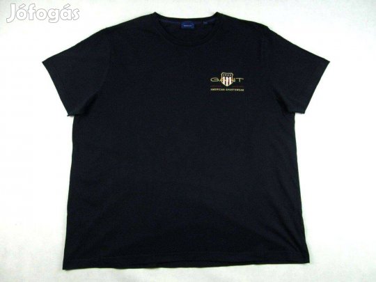 Eredeti Gant (4XL) Sportos Elegáns Férfi Fekete Póló