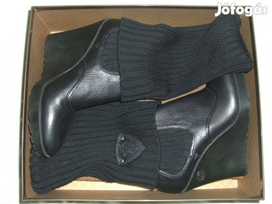 Eredeti Gucci kötött szárú telitalpú platform bőr csizma - 38