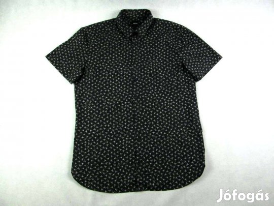 Eredeti Hugo BOSS Slim Fit (L) Férfi Rövid Ujjú Fekete ING