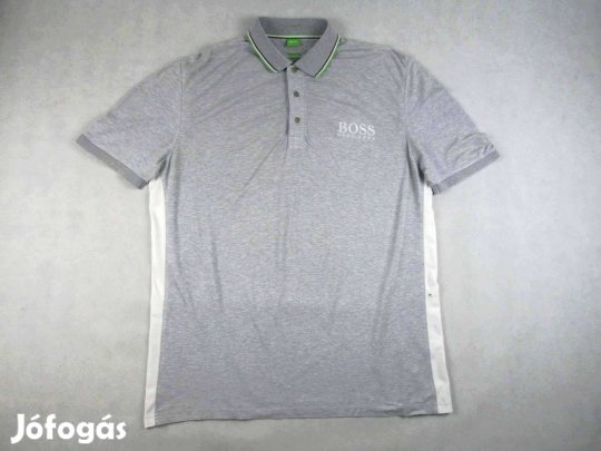 Eredeti Hugo BOSS (2XL / 3XL) Rövid Ujjú Férfi Szürke Galléros Póló