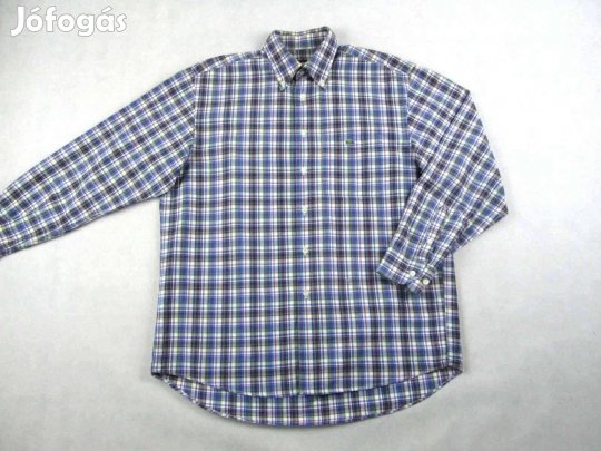 Eredeti Lacoste (M / L) Elegáns Kockás Hosszú Ujjú Férfi ING